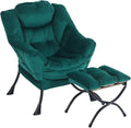 LITA Lazy Chair With Ottoman, Modern Accent Leisure Upholstered Sofa, by LITA