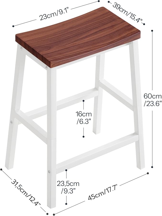 HOOBRO Bar Stools, 23.6 Inch Saddle Stools, Kitchen Counter Seat - Image 3