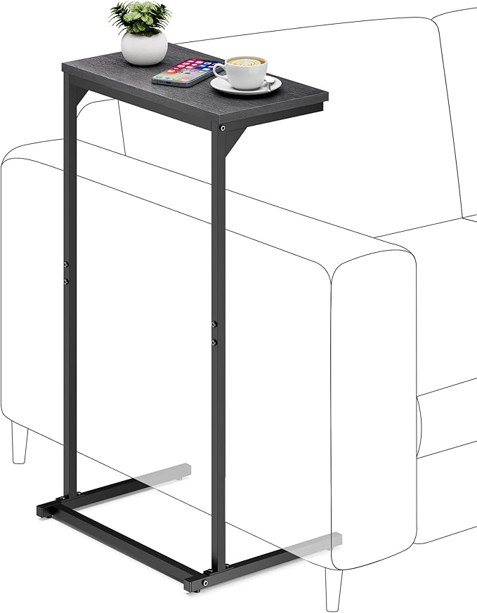 TUTOTAK C Shaped End Table, Tray Table, Small Side Table, 28.7 inch Tall Couch by WelcometotheTUTOTAKHome