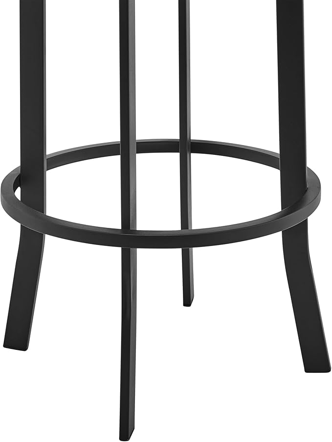 Armen Living Prinz Modern 26" Seat Height Gray Faux Leather and Black Steel - Image 7