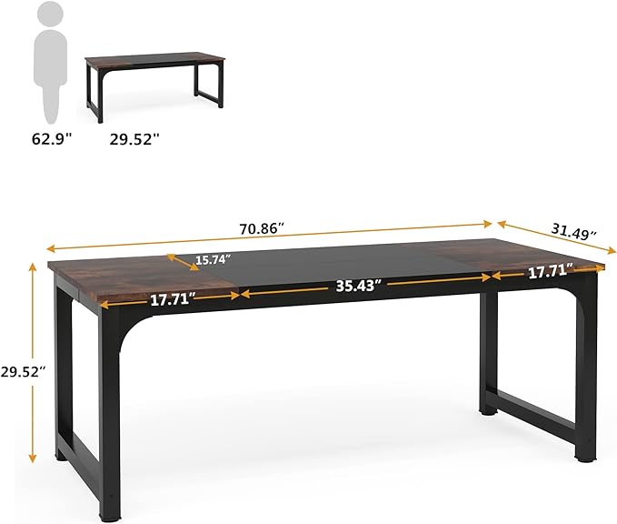 Tribesigns 70.8”Executive Desk, Large Office Computer Desk - Image 2