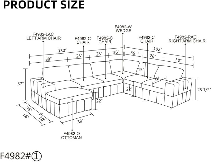 L Shaped Sectional Couches for Living Room, Modular Sectional Sofa - Image 2