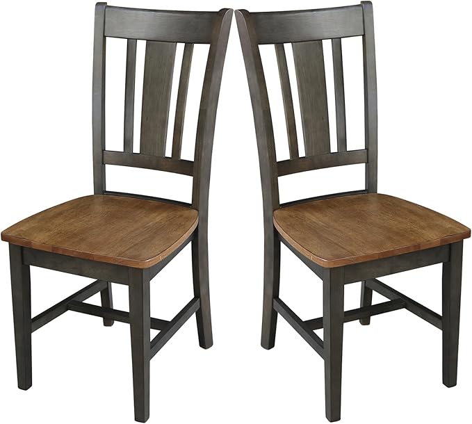 International Concepts San Remo Splatback Dining Chair, Hickory/Washed Coal by InternationalConcepts