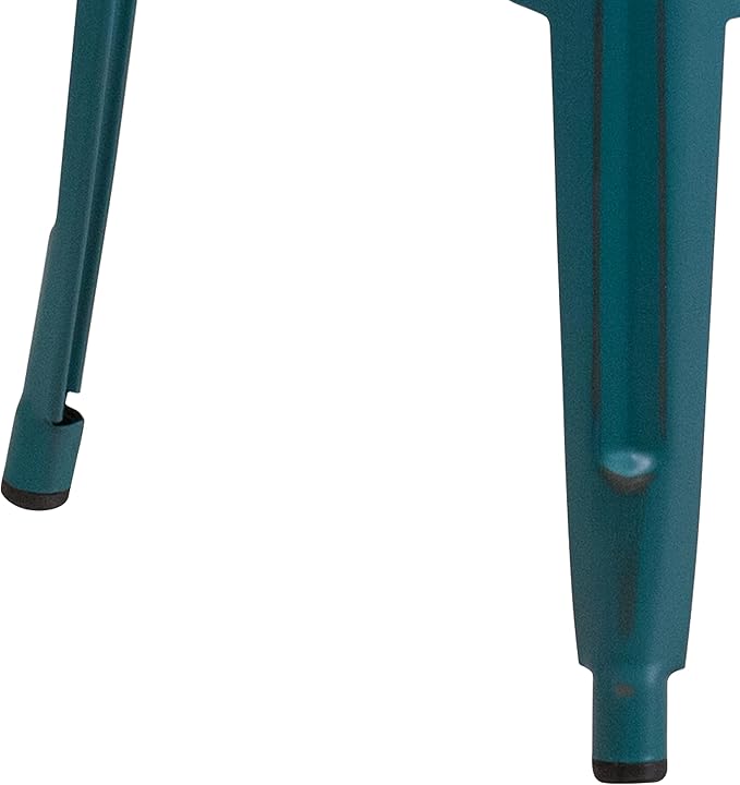 Flash Furniture Kai Commercial Grade 30" High Backless Distressed Kelly - Image 7