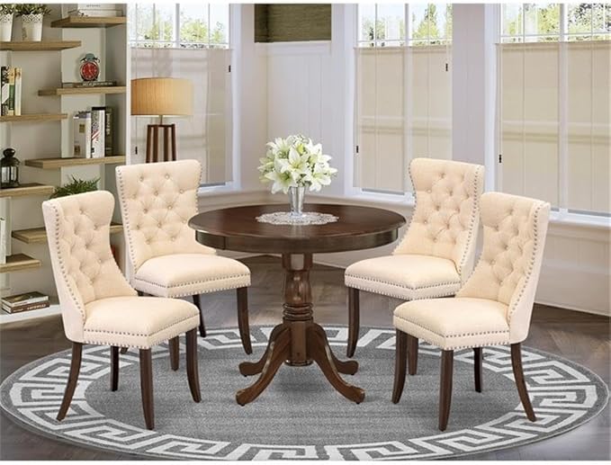 East West Furniture ANDA5-AWA-32 5 Piece Dining Room Furniture Set Includes a - Image 2
