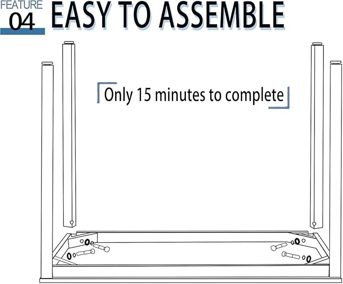 55 Inch Desk - Sturdy Metal Frame Computer Desk, Spacious Office Desk & Writing - Image 6