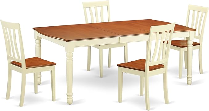 East West Furniture DOAN5-WHI-W 5 Piece Kitchen Table Set by EastWestFurniture
