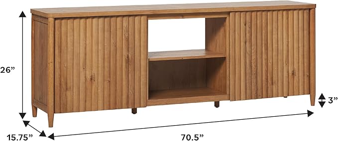 Walker Edison Flynn Scandinavian Reeded TV Stand - Image 4