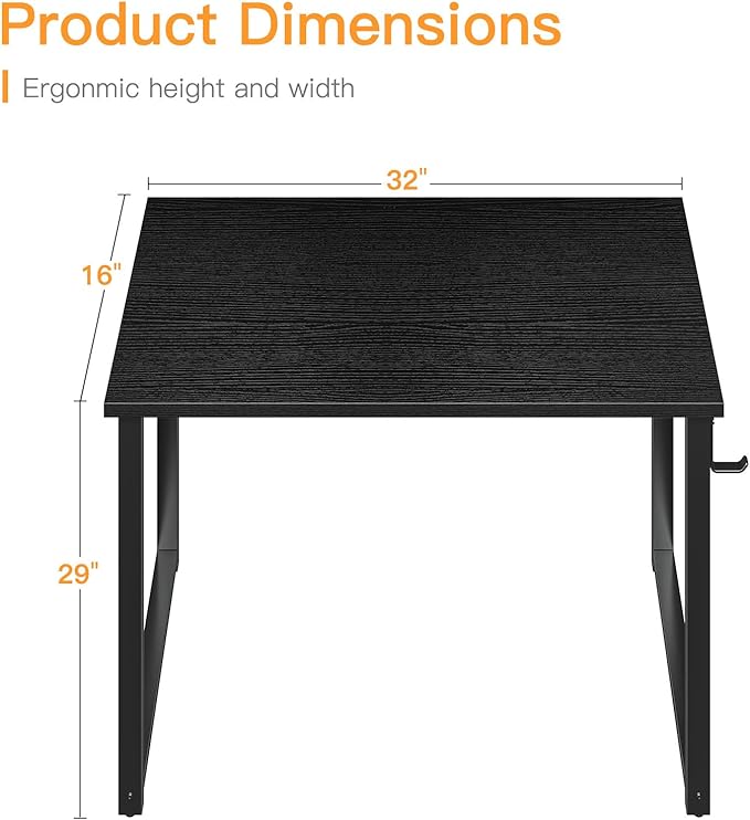 Coleshome 32 Inch Computer Desk, Modern Simple Style Desk - Image 3