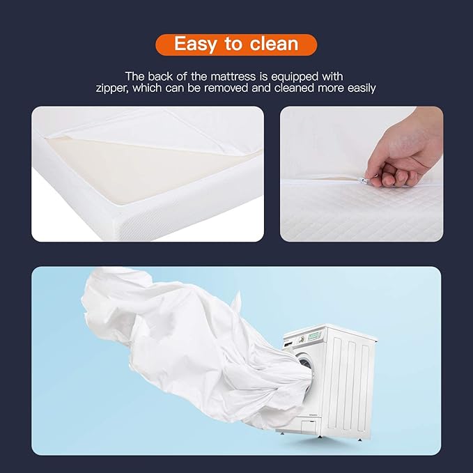 FDW | 8 Inch Twin Mattress | Medium Firm | Gel Memory Foam Mattress | White | - Image 6