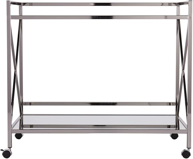 SEI FURNITURE Southern Enterprises Maxton Bar cart, Polished Silver - Image 2