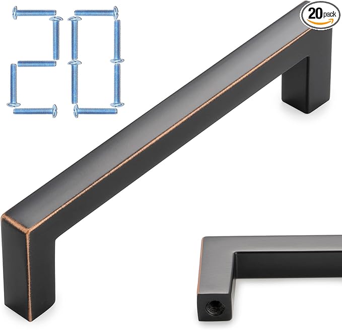 KOOFIZO 20-Pack Solid Square Bar Cabinet Handle by Koofizo