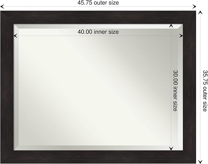 Amanti Art Brown Bathroom Mirror - Image 4