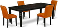 East West Furniture LGAB5-BLK-61 5 Piece Dinette Set Includes a Rectangle by EastWestFurniture