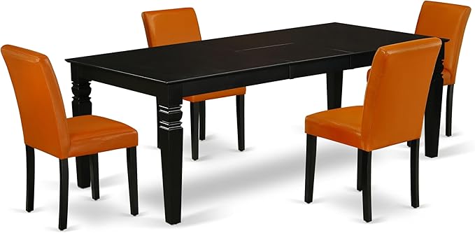East West Furniture LGAB5-BLK-61 5 Piece Dinette Set Includes a Rectangle by EastWestFurniture