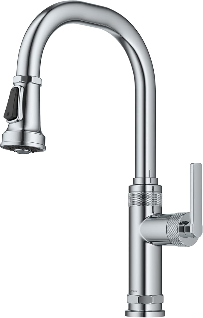 KRAUS Allyn Industrial Pull-Down Single Handle Kitchen Faucet in Chrome by KRAUS