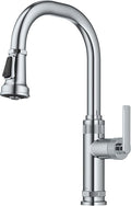 KRAUS Allyn Industrial Pull-Down Single Handle Kitchen Faucet in Chrome by KRAUS