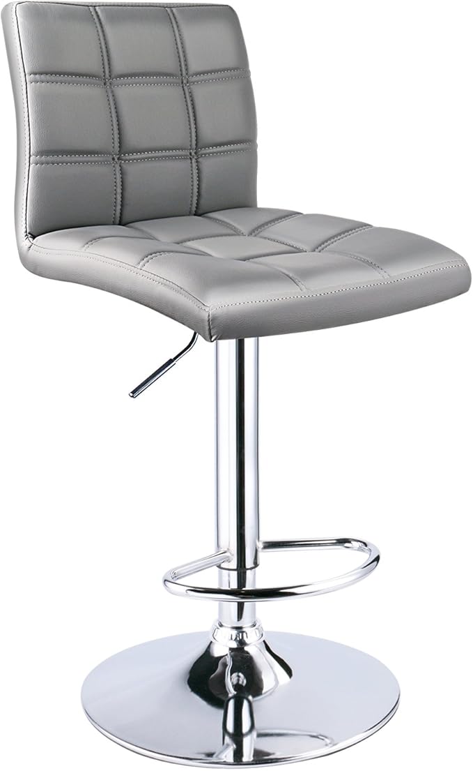 Leopard Modern Square Back PU Leather Adjustable Bar Stools - Image 4