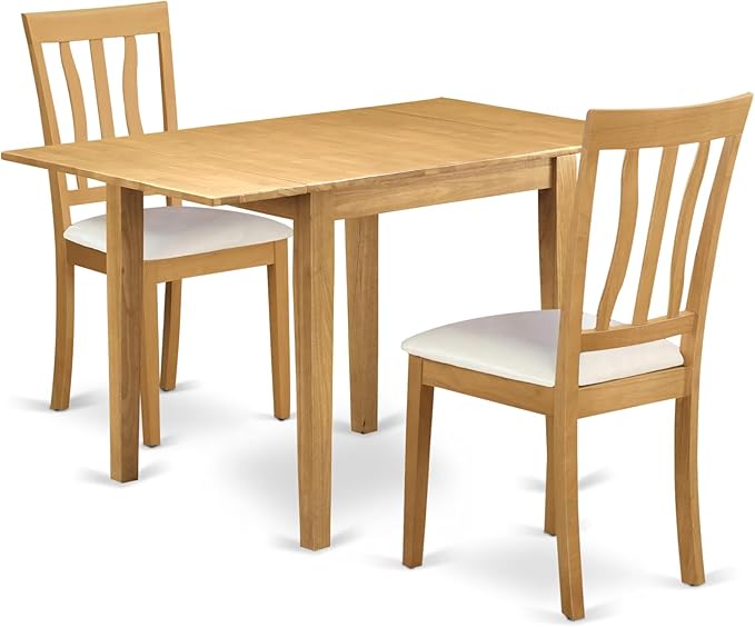 East West Furniture NDAN3-OAK-LC 3 Piece Dining Table Set by EastWestFurniture