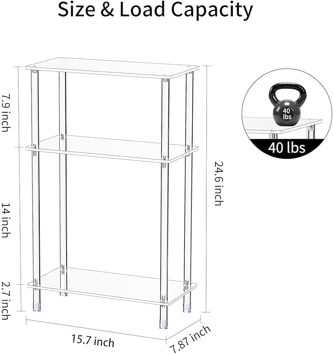 Clear Acrylic Narrow Side Table - Image 3