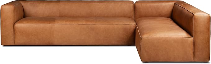 POLY & BARK Piazza Reversible Corner Sectional 125" Sofa in Bourbon Tan by POLYBARK