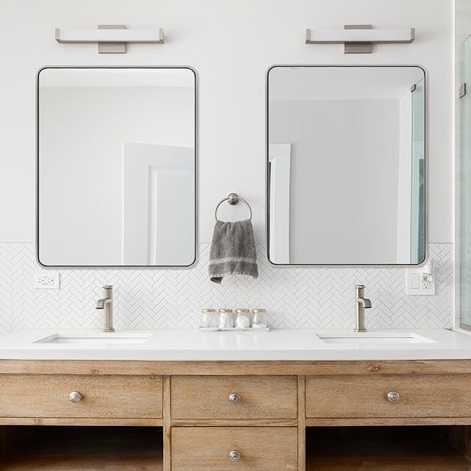 ANDY STAR 40x36 Inch Chrome Bathroom Mirror, Chrome Vanity Mirror - Image 9