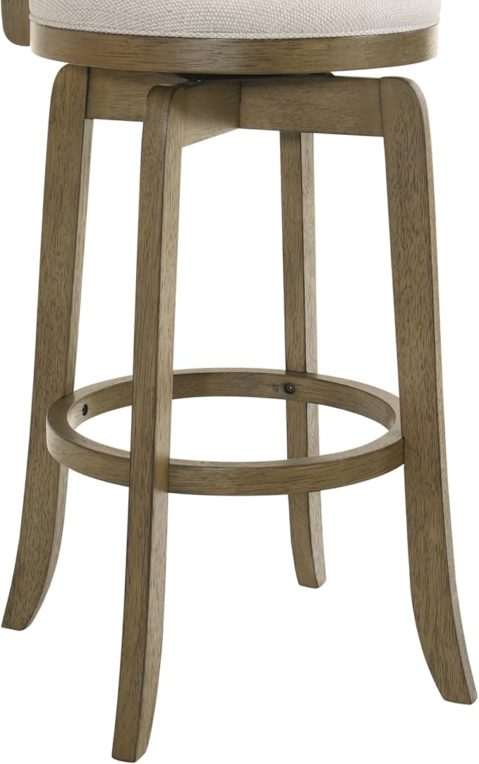 Armen Living Blair 26 in. Putty Brown Counter Height Rubberwood Swivel Barstool - Image 9
