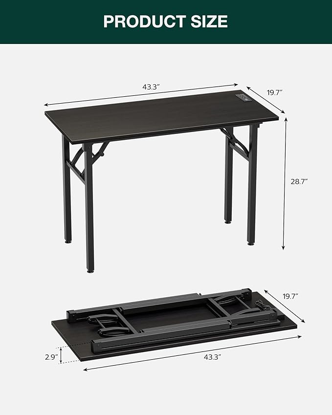Frylr Small Folding Computer Desk – 43.3 Inch Portable Table - Image 2