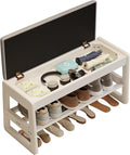 Shoe Rack Bench with Cushion, 2 Tiers Shoe Bench with Flip-Top Storage by AQIMUELE-Solidwoodfurniture