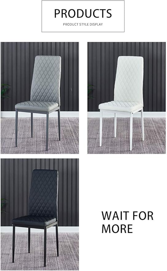 JT Modern Minimalist Dining Chair Fireproof Leather Sprayed Metal Pipe Diamond - Image 10