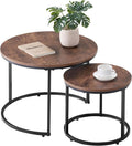 VEVOR Nesting Tables, Coffee Table Set of 2, 23.6 inch Round Coffee Table by VEVOR