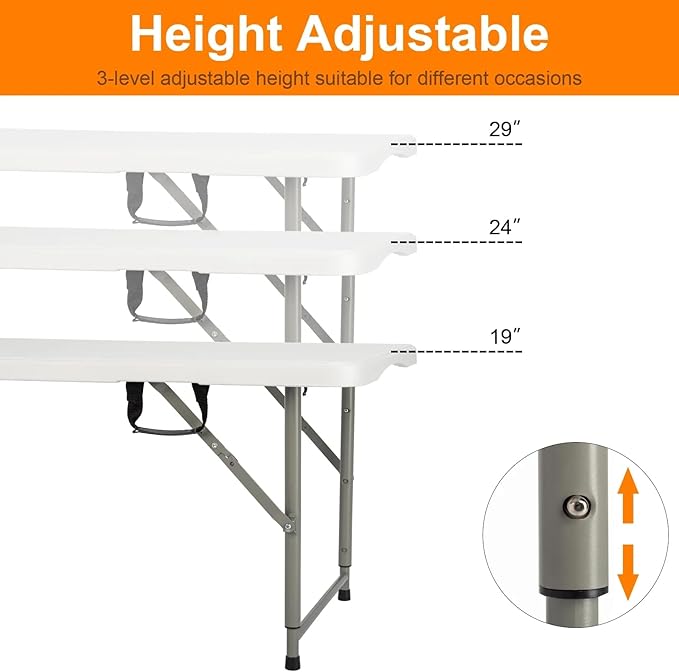 4ft Plastic Folding Table, Kids Folding Activity Table - Image 5