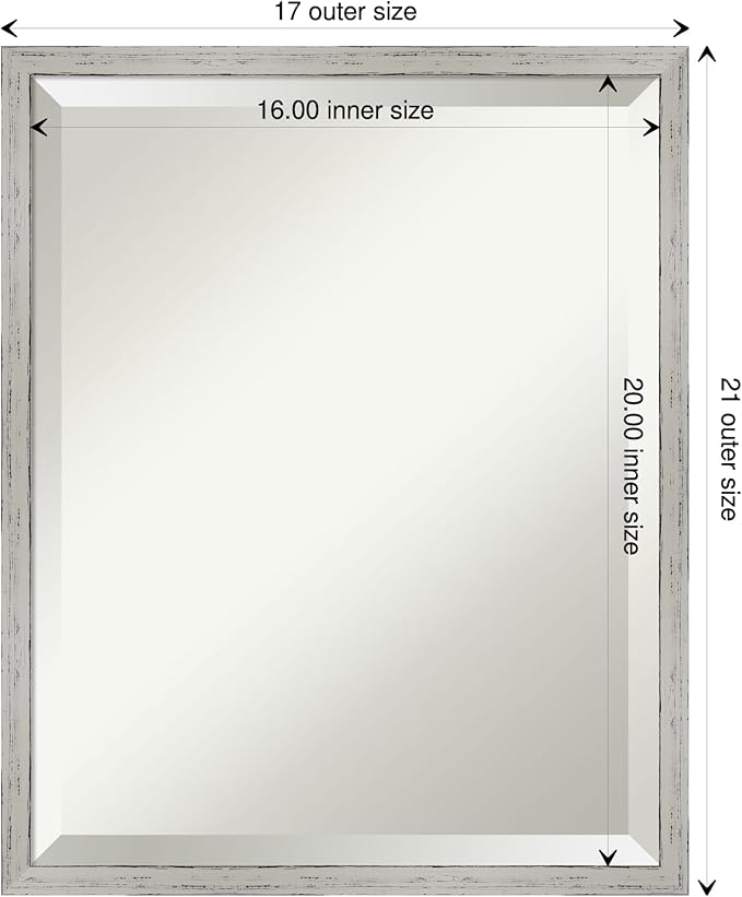 Amanti Art White Bathroom Mirror - Image 4