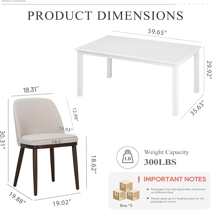 COLAMY 60 Inch Rectangular Kitchen Dining Table - Image 6