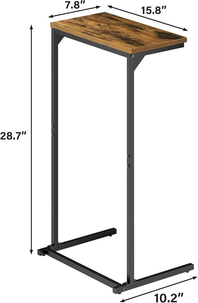 TUTOTAK C Shaped End Table, Tv Tray, Small Side Table, 28.7 inch Tall Couch - Image 3