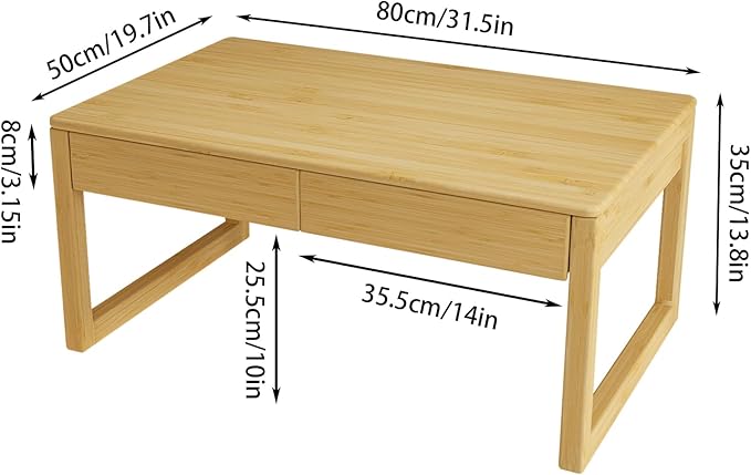 Japanese Floor Coffee Table, Bamboo Low Table, Japanese Tea Table - Image 2