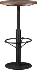 LOKKHAN 42" Tall Rustic Industrial Bar Table-19.68" Dia Round Wooden Top Metal by LOKKHAN