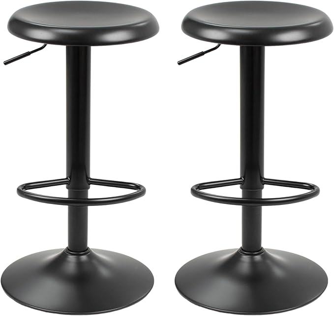 CAROLMADE Bar Stools Set of 2, Adjustable Metal Bar stools Swivel Counter by CAROLMADE