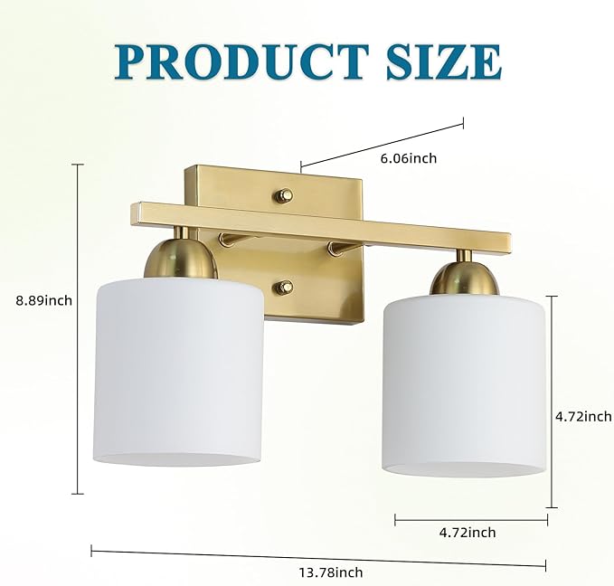 Stainless Steel Milk Glass Vanity Lights - Image 5