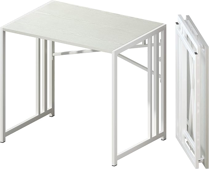 Small Folding Desk 32 inch, No Assembly Required Small Office Desk, Writing by Lutown-TeenHome