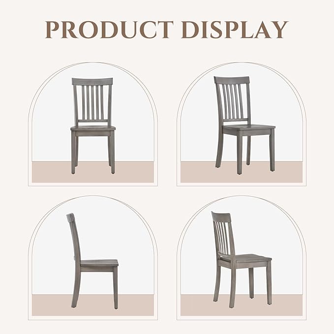 COLAMY Wooden Dining Chairs Set of 2, Spindle High Back Windsor Kitchen Side - Image 8
