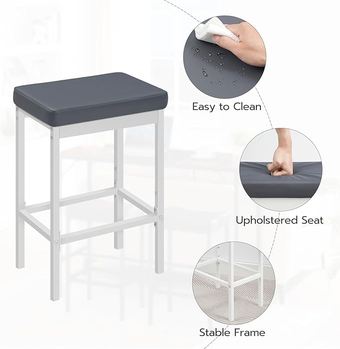 HOOBRO Bar Stools, 24.8-Inch Height Stools, Breakfast Bar Stools, Kitchen Bar - Image 6