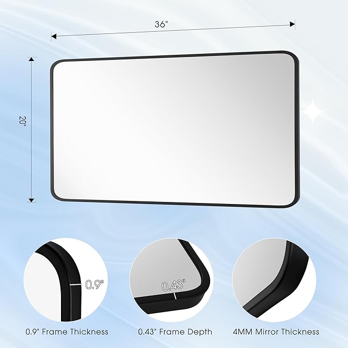 20x36 Inch Rectangle Bathroom Mirror - Image 7