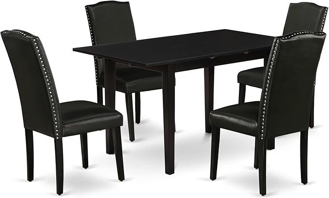 East West Furniture NOEN5-BLK-69 5 Piece Kitchen Table & Chairs Set Includes a by EastWestFurniture