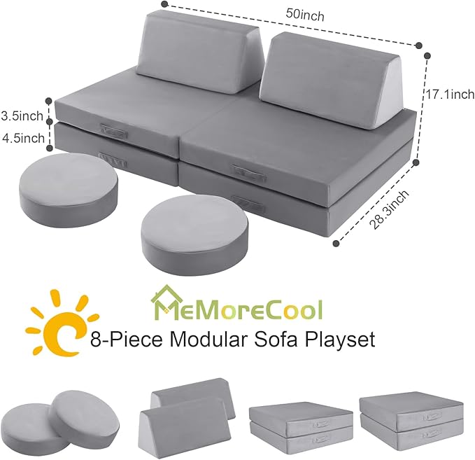 MeMoreCool Modular Kids Play Couch - Image 7