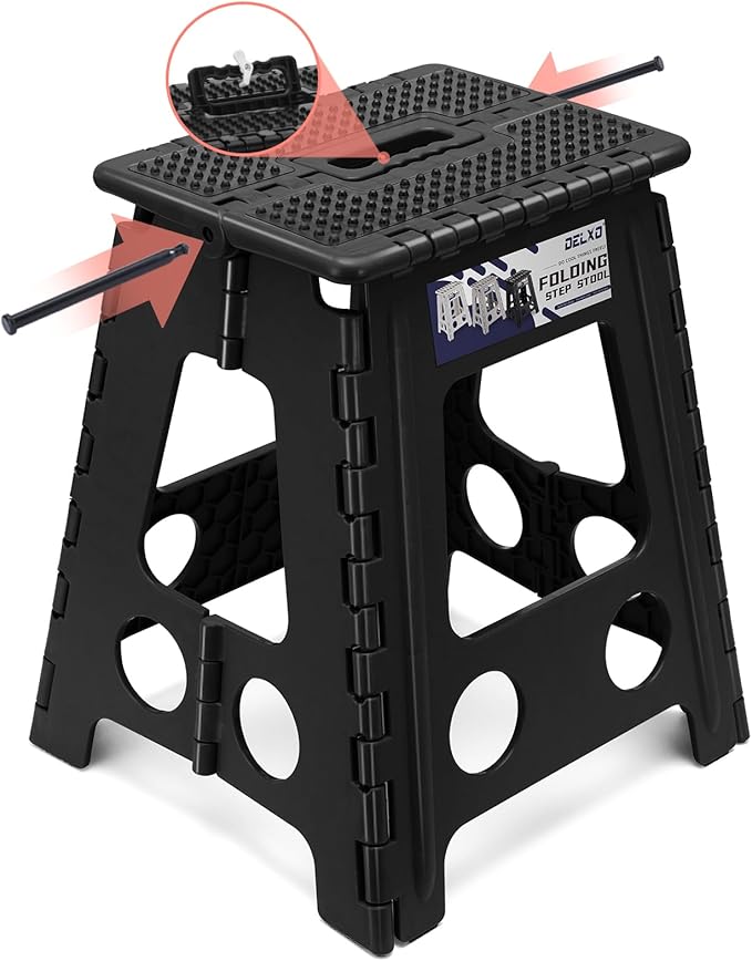 Delxo Folding Step Stool 16 Inch, Non-Slip Foldable Stools - Image 8