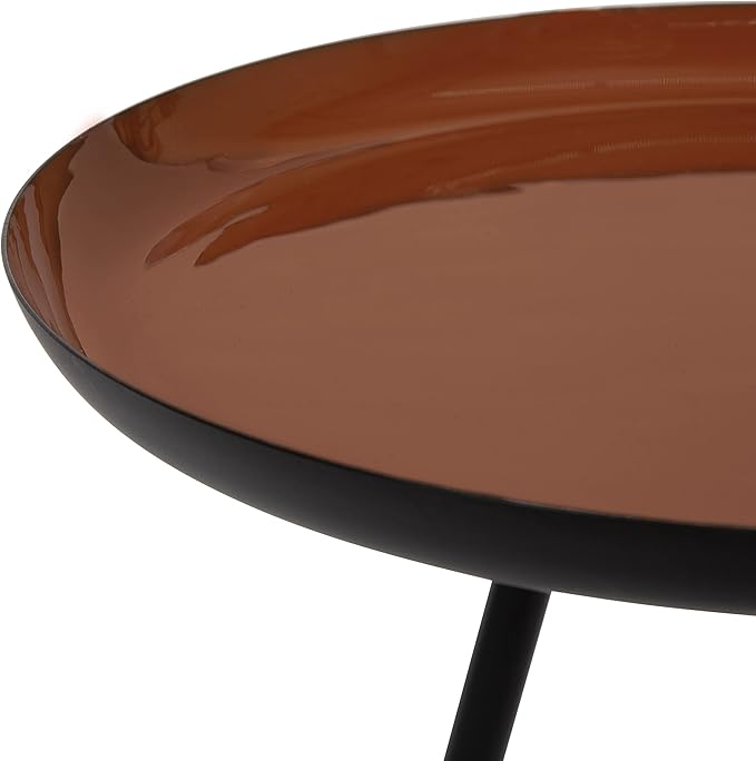 Kate and Laurel Laranya Modern Side Table; 15 x 15 x 23; Dark Clay Red and - Image 6