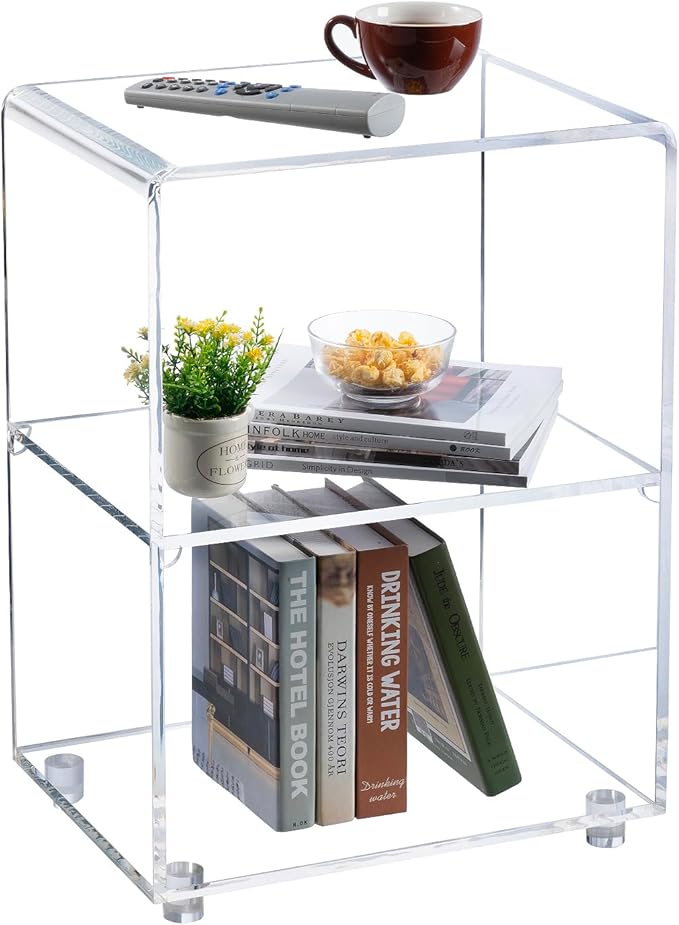 MyGift 3 Tier Clear Acrylic Table, Accent Furniture by MyGiftHome