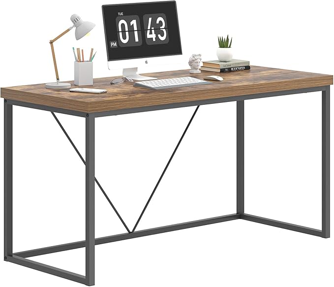EXCEFUR Industrial Computer Desk, Wood and Metal Home Office Desk, Writing - Image 8