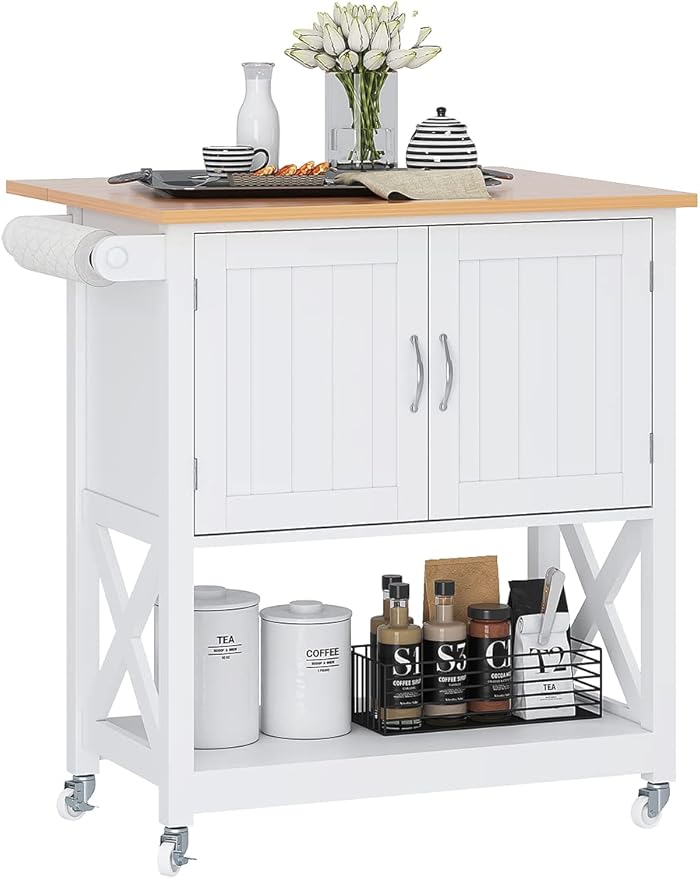 Spirich Kitchen Island on Wheels, Rolling Kitchen Cart - Image 8